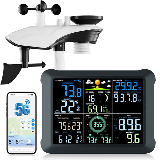Sainlogic SA9 Smart WiFi Weather Station with 8.5" Color Display & Outdoor Sensor-5G