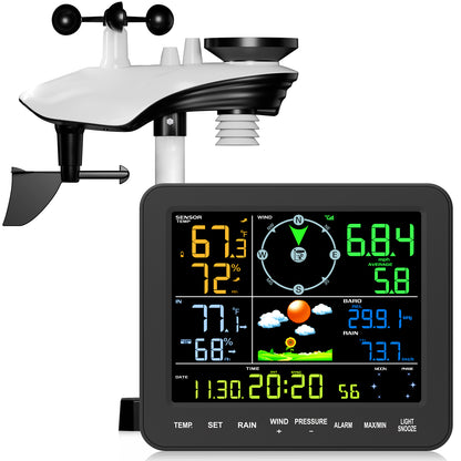 Sainlogic SA8 Wireless Weather Station with 7.5" Color Display & Outdoor Sensor-5G