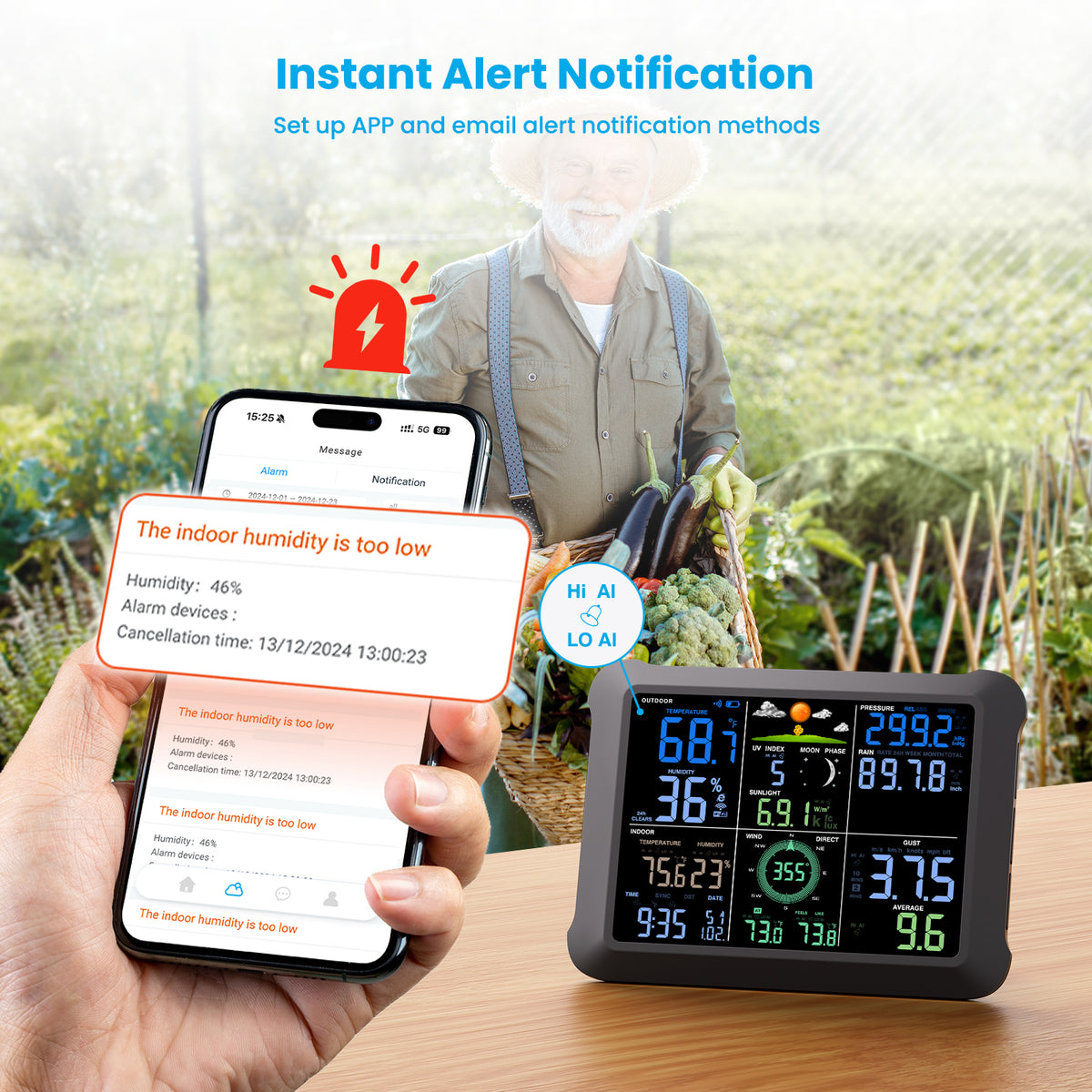 Sainlogic SA9 Smart WiFi Weather Station with 8.5" Color Display & Outdoor Sensor-5G