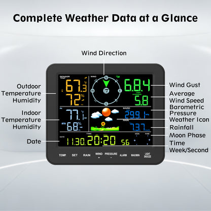 Sainlogic SA8 Wireless Weather Station with 7.5" Color Display & Outdoor Sensor-5G