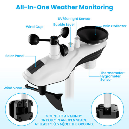 Sainlogic SA9 Smart WiFi Weather Station with 8.5" Color Display & Outdoor Sensor-5G