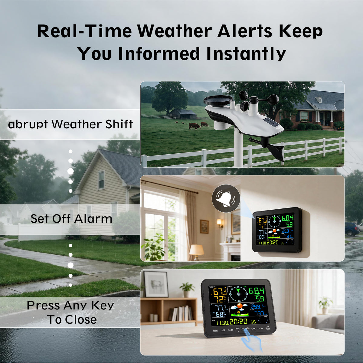 Sainlogic SA8 Wireless Weather Station with 7.5" Color Display & Outdoor Sensor-5G