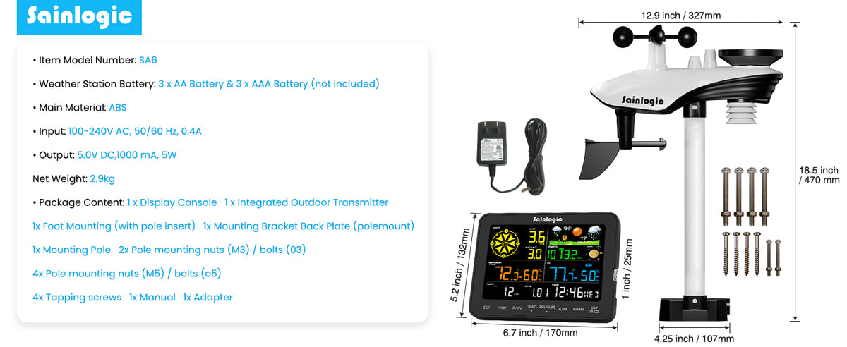 Sainlogic Weather Station SA6 product details