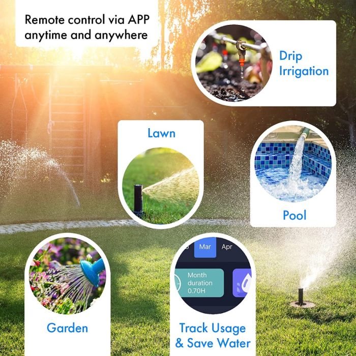 Sainlogic Sprinkler Timer with Wi-Fi Hub, Smart Watering Timer Programmable  Water Timer , Wireless Remote Control